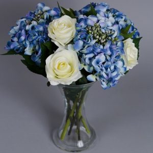 artificial blue hydrangeas