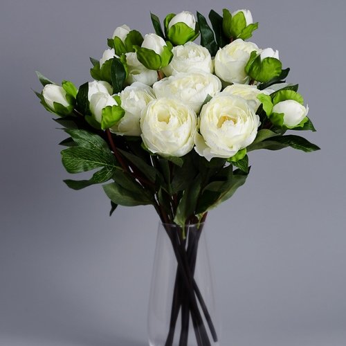 Искусственные белые пионы 3 2 шелковых цветка