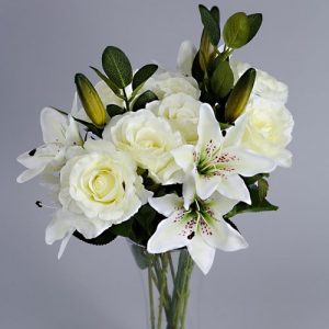 white artificial roses