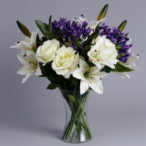 Purple Agapanthus silk flowers (3)_2