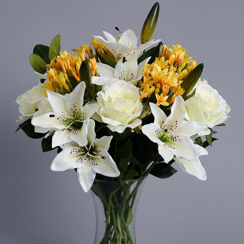 Yellow Agapanthus silk flowers 1