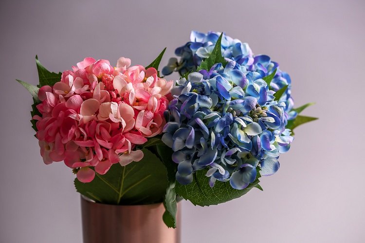 Artificial Hydrangeas Close Silk Flowers