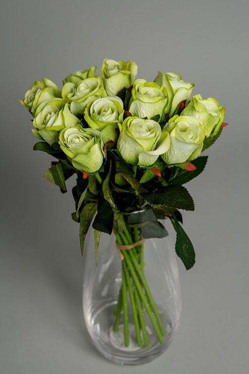 Artificial Green Roses Silk Flowers 2