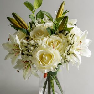 artificial white flower arrangement