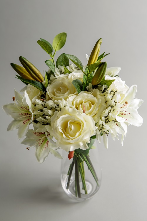 artificial white flower arrangement