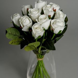 artificial white roses