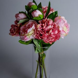 Silk pink peonies