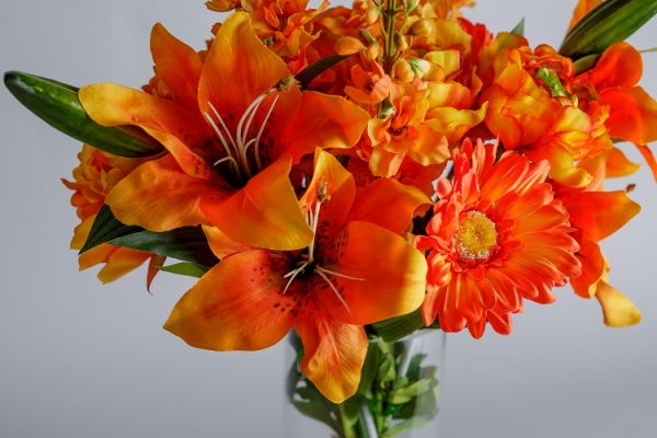 artificial flowers orange