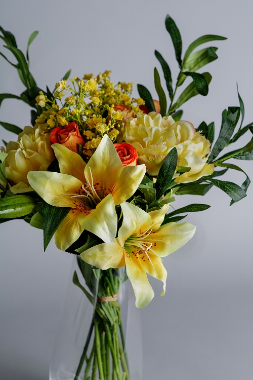 Artificial Flowers Yellow Bouquet- Lemon Drizzle - Blueberry Street