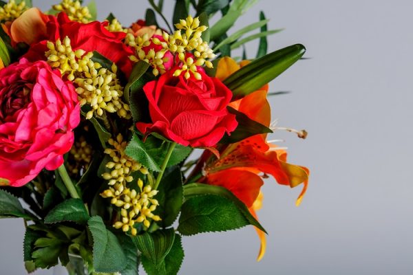faux flower arrangement