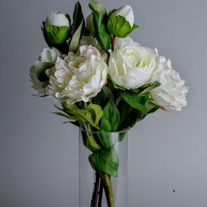 silk white peonies