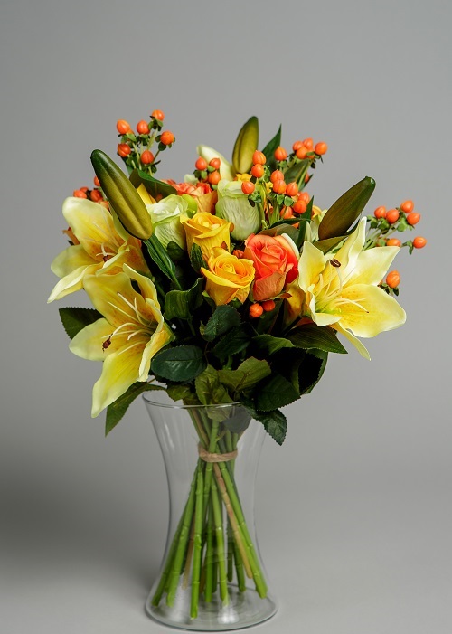 Artificial Lilies in Yellow