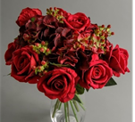 Artificial Halloween Flowers (Red Hydrangeas)