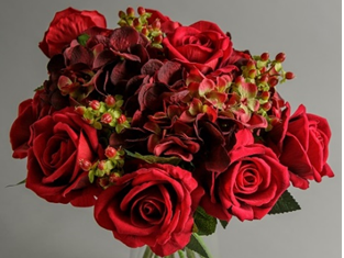 Artificial Christmas Bouquets (Red Hydrangeas)