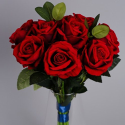 Red artificial flowers (red roses)